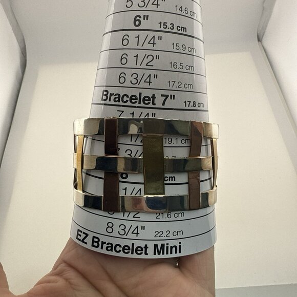 RLM Studio Robert Lee Morris Bracelet Cuff Sterling Silver Copper Brass Woven - Picture 10 of 13